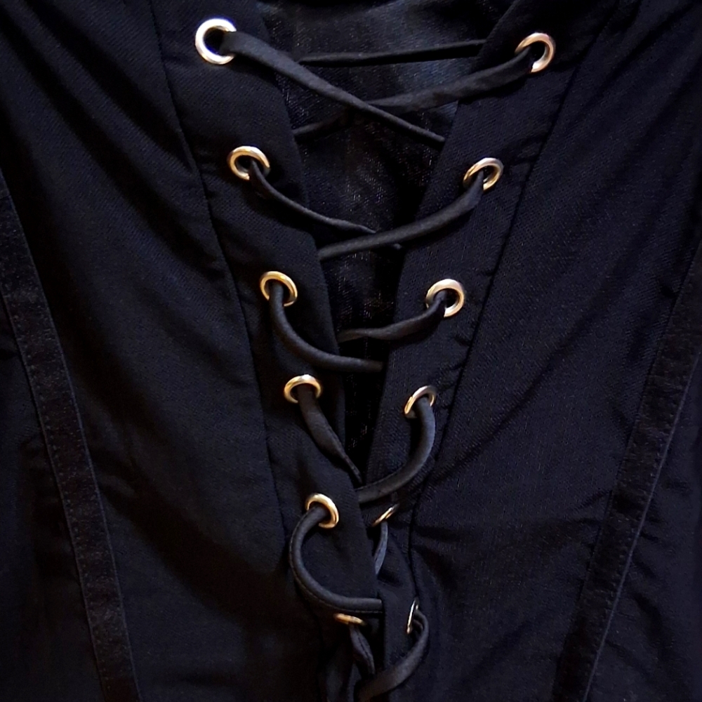 Forever 21 Black Lace-Up Top
